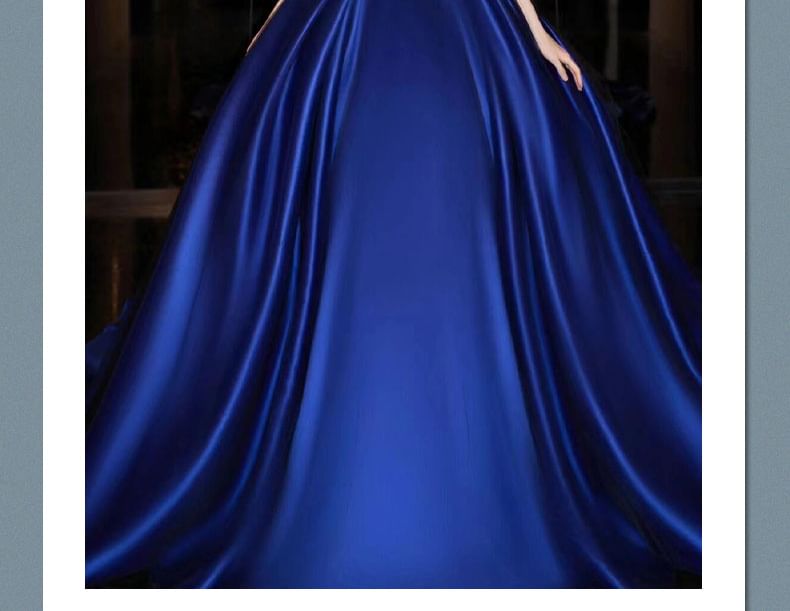 Halter Neck Sleeveless Sequined Two Tone Evening Ball Gown