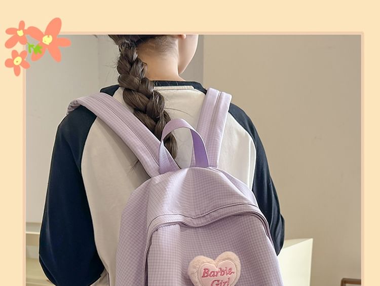 Nylon / Plaid Backpack Brooch Set