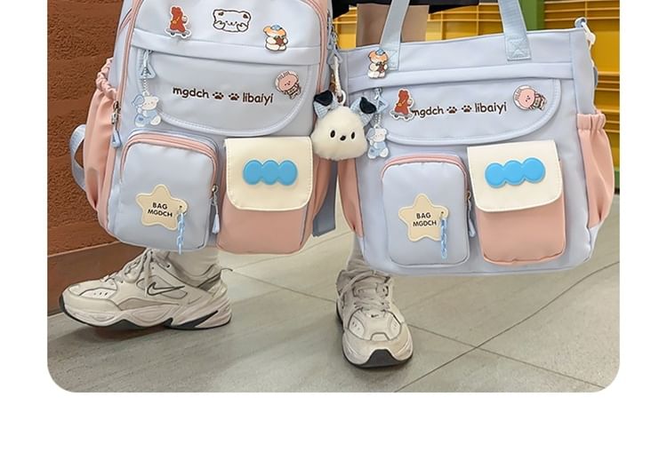 Cartoon Backpack Nylon Embroidered Tote Bag /