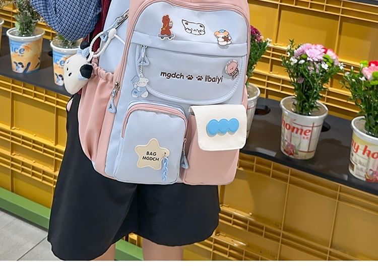 Cartoon Backpack Nylon Embroidered Tote Bag /