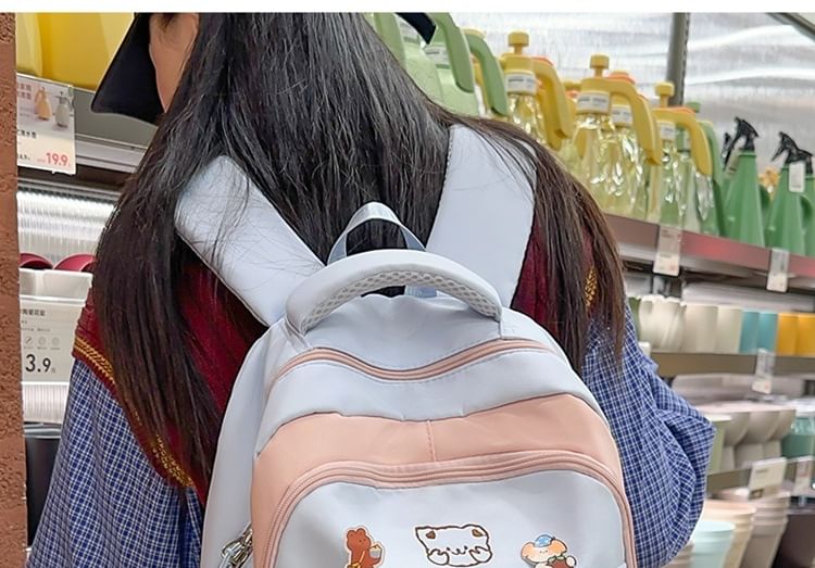 Cartoon Backpack Nylon Embroidered Tote Bag /