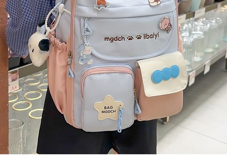 Cartoon Backpack Nylon Embroidered Tote Bag /
