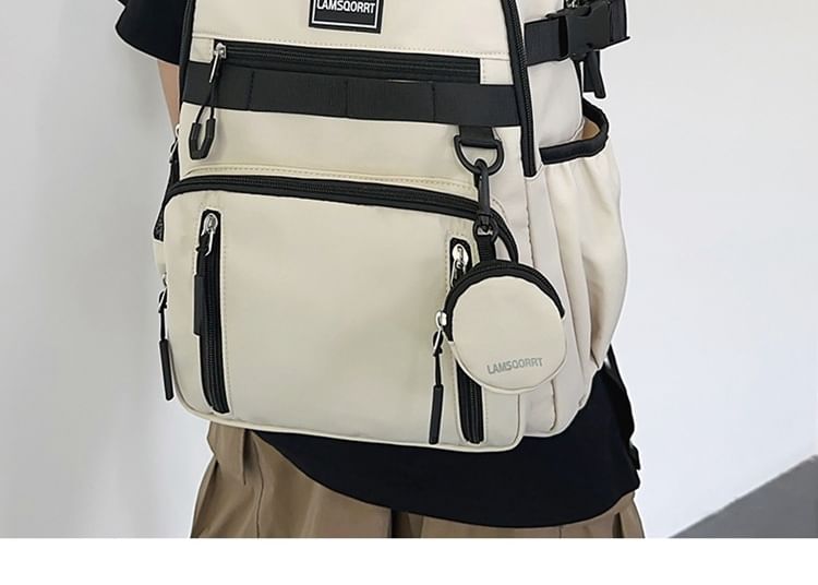 Nylon Backpack Set: Purse Coin Lettering + Applique