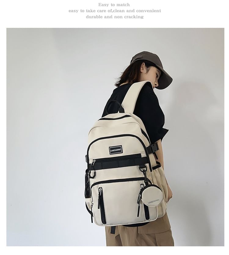 Nylon Backpack Set: Purse Coin Lettering + Applique