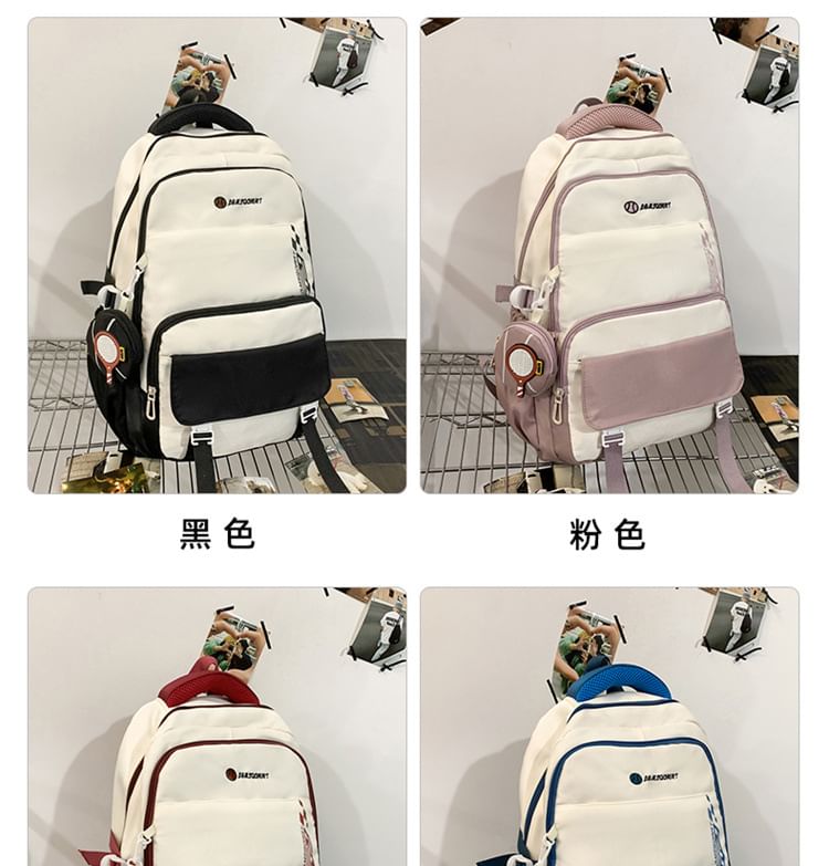 Backpack Buckled Nylon + Set: Coin Lettering Purse