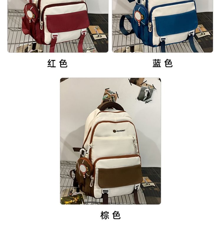 Backpack Buckled Nylon + Set: Coin Lettering Purse