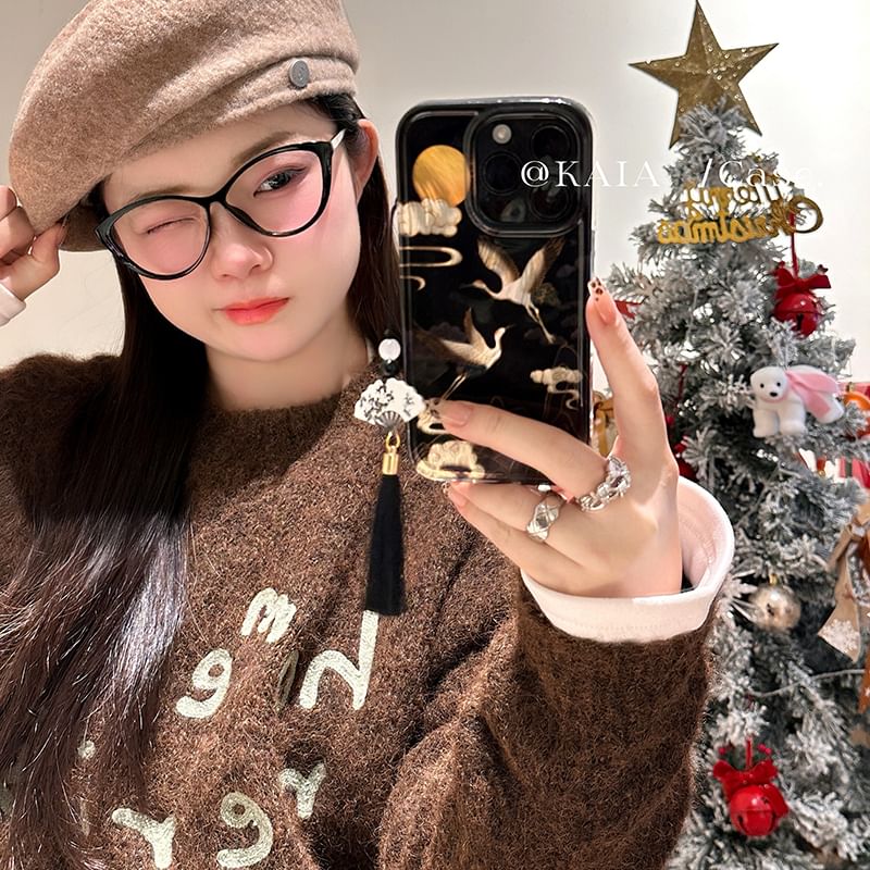 Tassel / Set Phone Case Crane Charm
