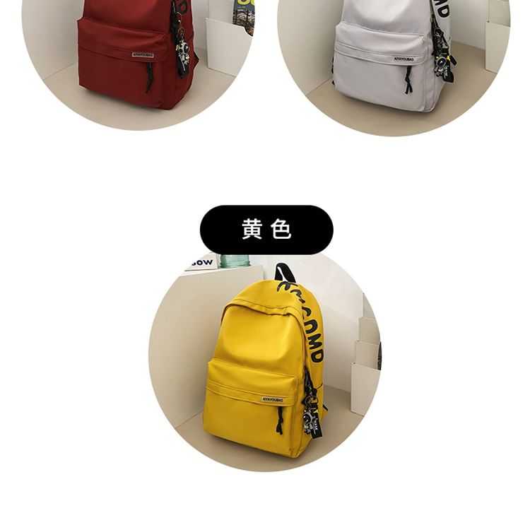 / Bag Laptop Print Set Lettering Nylon Backpack Charm