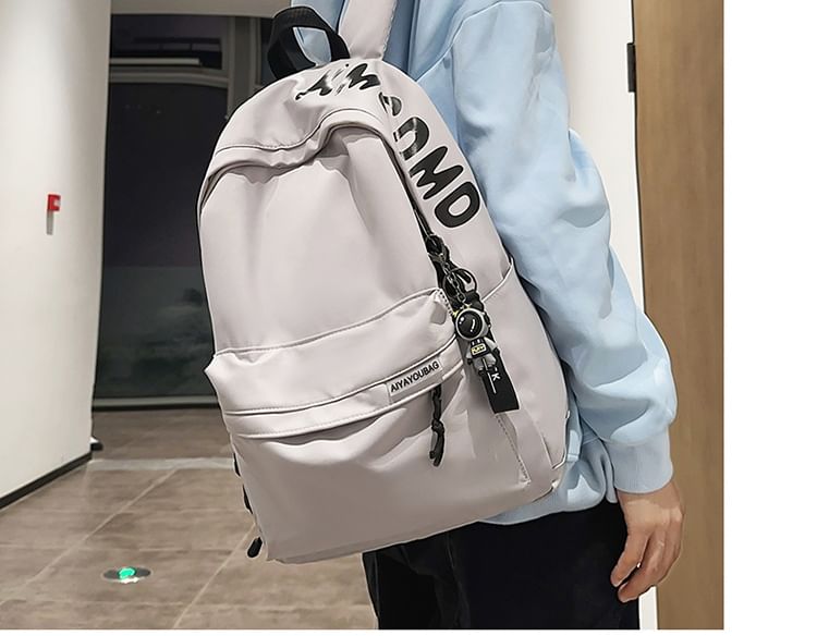 / Bag Laptop Print Set Lettering Nylon Backpack Charm