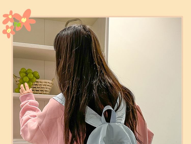 Nylon Block Backpack Color Bag / Charm Set