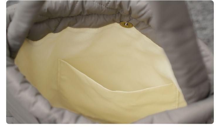 Quilted Drawstring Plain Tote Bag