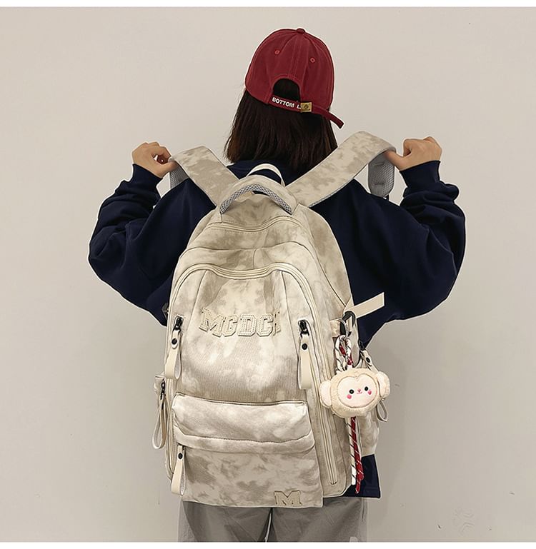 Applique Set Charm Nylon Laptop / Backpack Dye Tie Lettering Bag