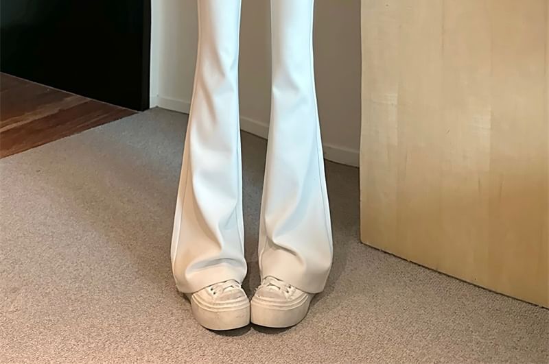 Rise Pants Plain High Bootcut