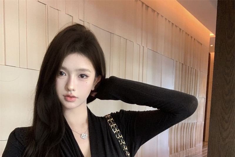 Plain Cardigan Tie Collar Waist Shawl