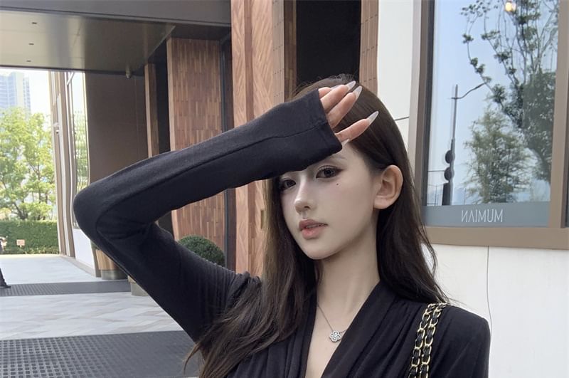 Plain Cardigan Tie Collar Waist Shawl