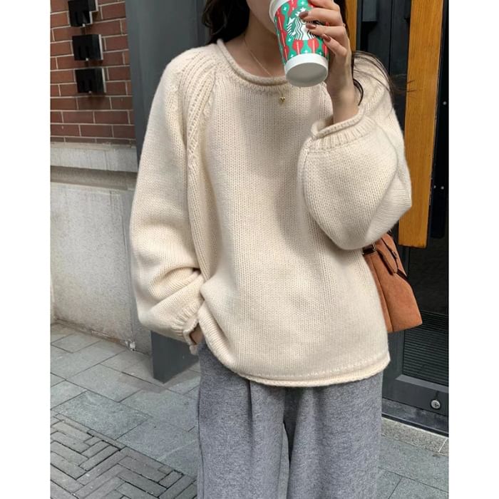 Sweater Plain Crew Neck