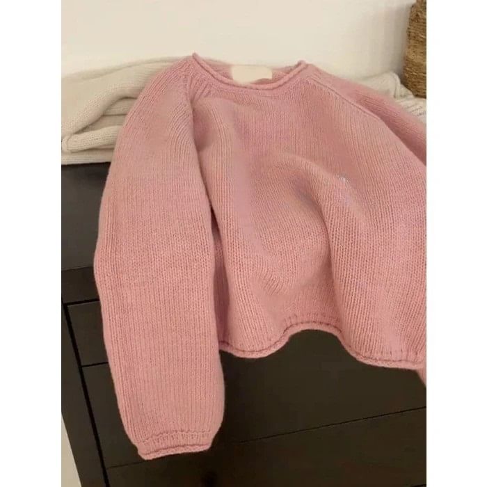Sweater Plain Crew Neck