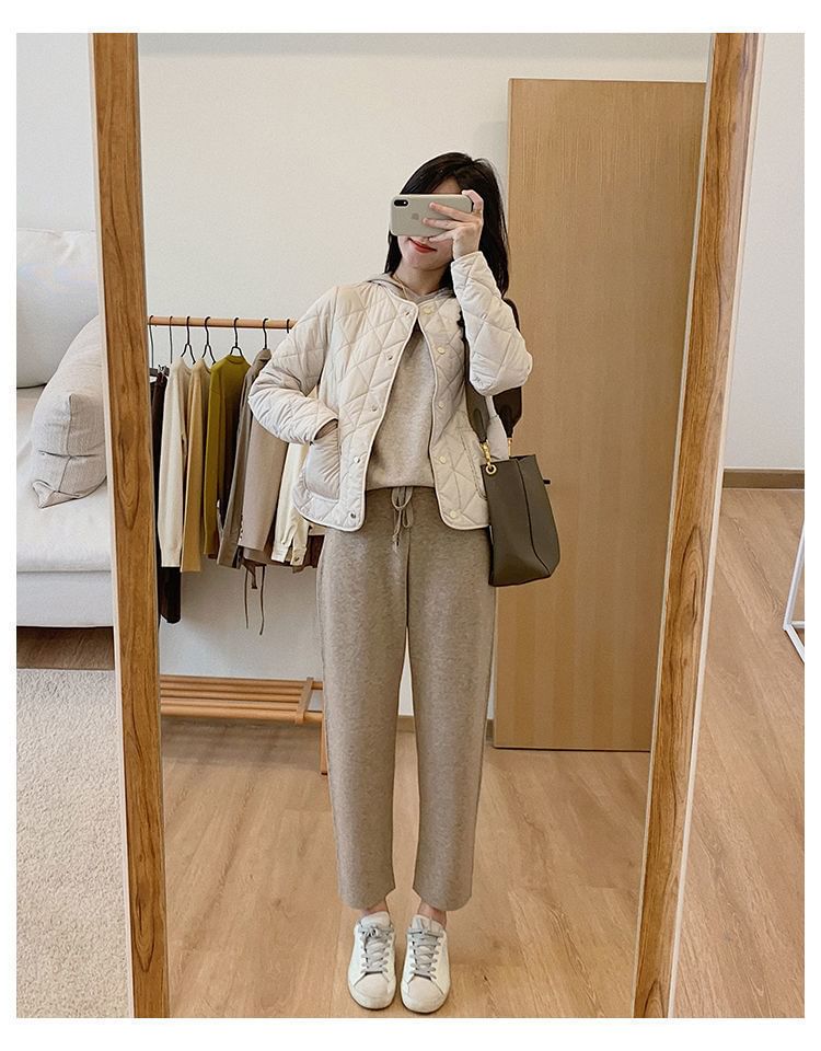 Quilted V-Neck Button-Up Jacket