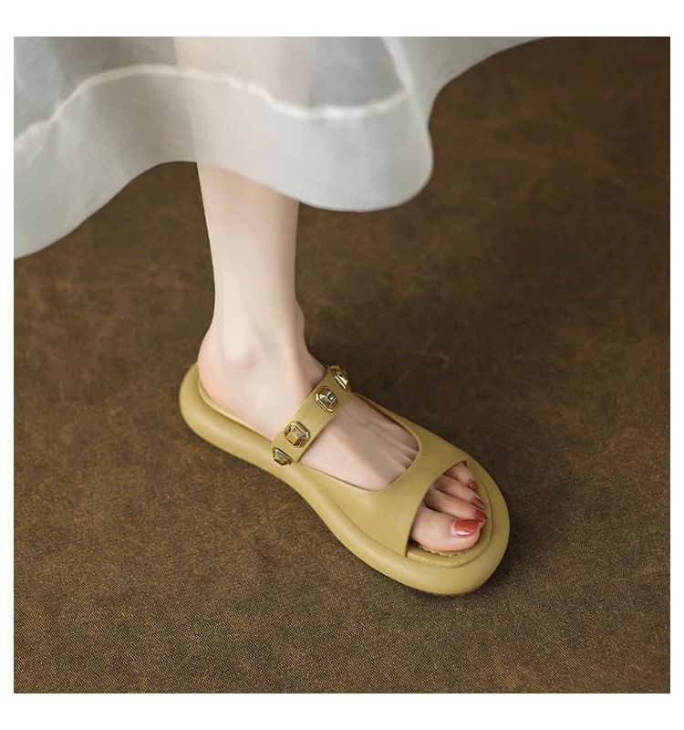 Slide Sandals Platform Studded