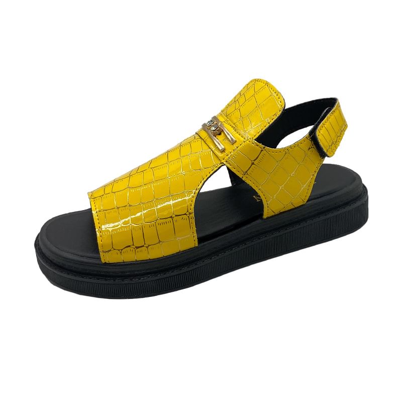 Grain Sandals Buckled Croc