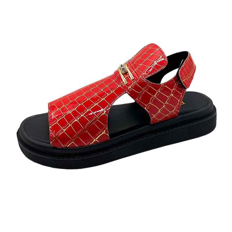 Grain Sandals Buckled Croc