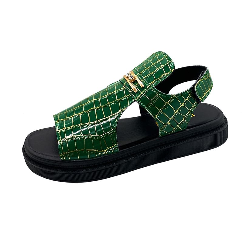 Grain Sandals Buckled Croc