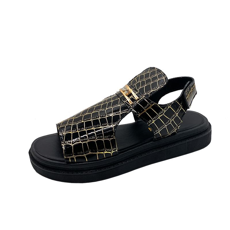 Grain Sandals Buckled Croc