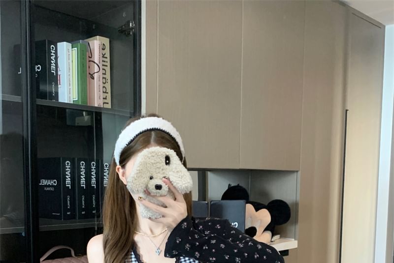 Dress Crop Mini Print Cardigan Plaid / Cami Top Floral Panel