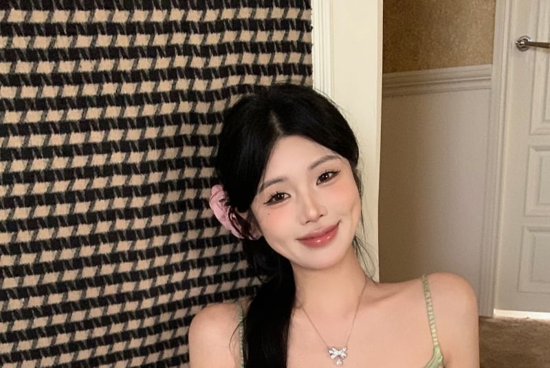 Rise Maxi Skirt High Knit Melange Top / Pencil Camisole