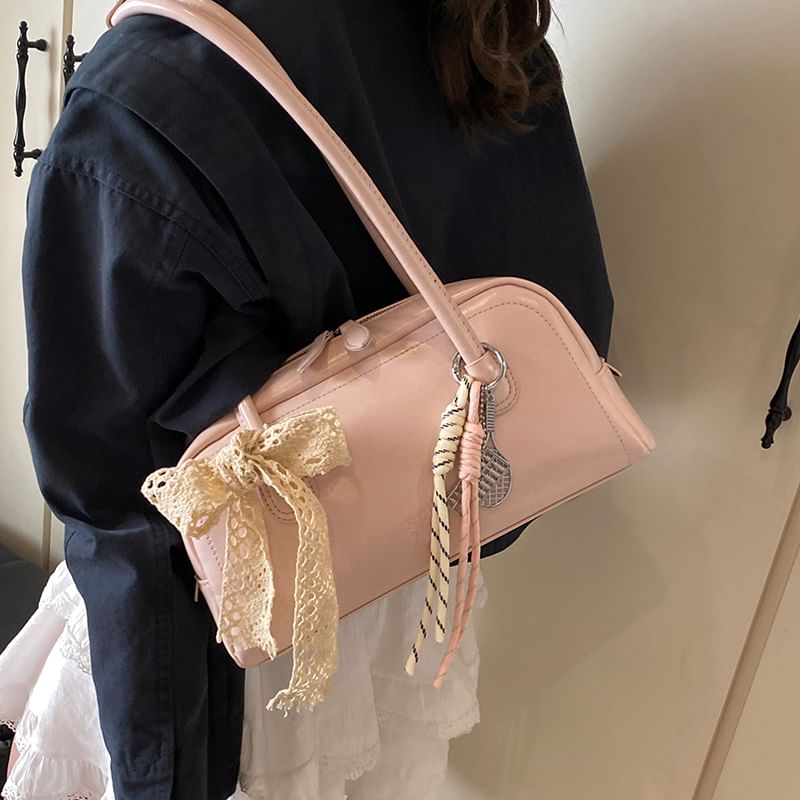 Faux Bowler Bag Leather Lettering