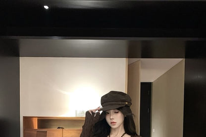 Ruffle Top Midi Trim Dress Butterfly Strapless Sleeve Long Front Tie Bodycon Print / V-Neck Plain