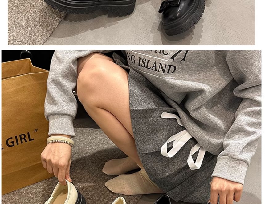 Frill Bow Platform Mary Jane Shoes