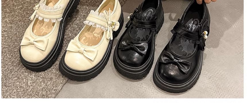 Frill Bow Platform Mary Jane Shoes