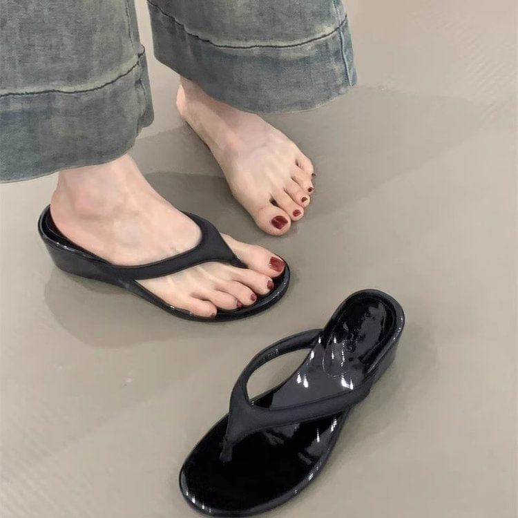 Sandals Thong Platform Wedge