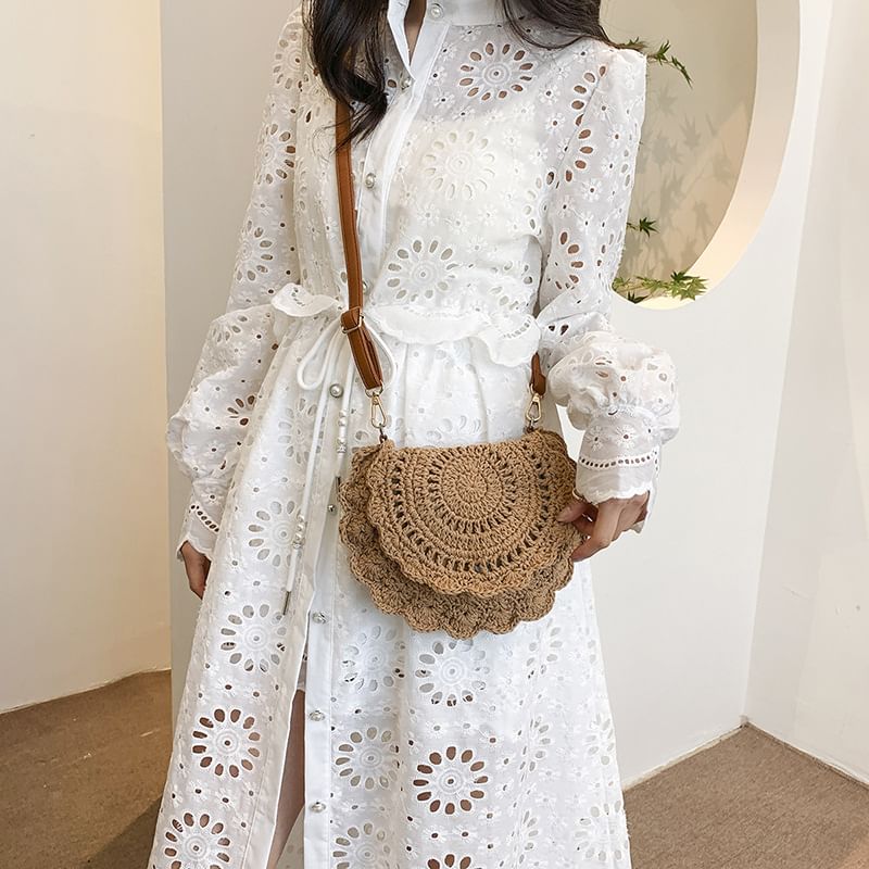 Lace Flap Bag Crochet Crossbody