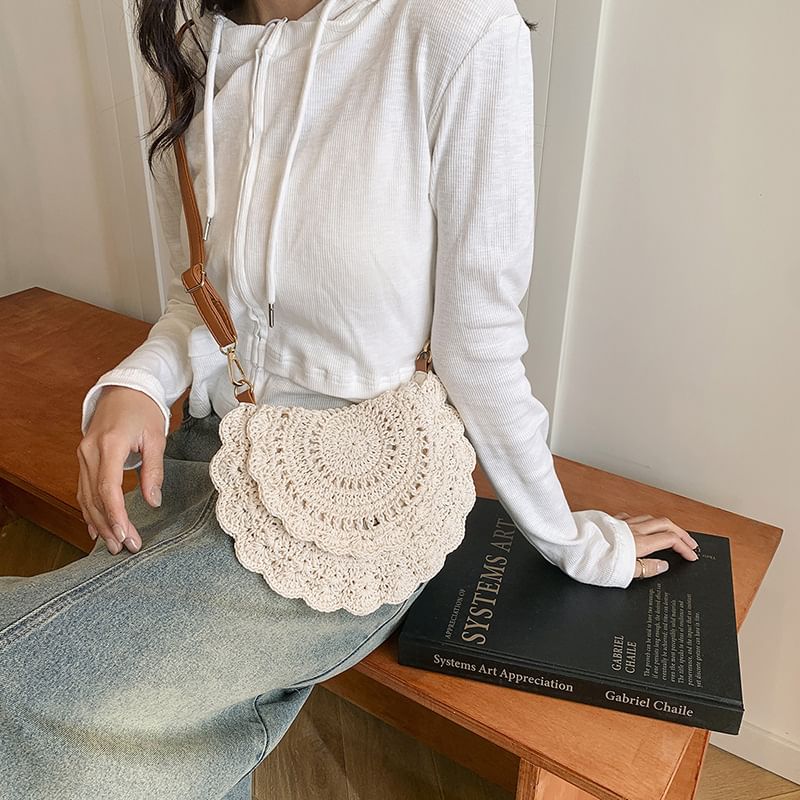 Lace Flap Bag Crochet Crossbody