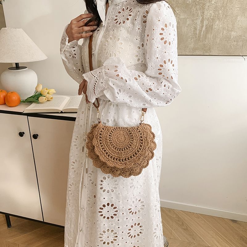Lace Flap Bag Crochet Crossbody