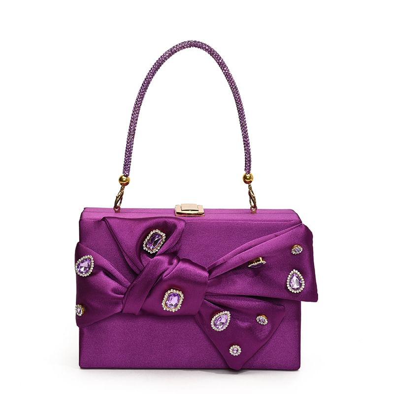 Box Crossbody Rhinestone Bow Bag