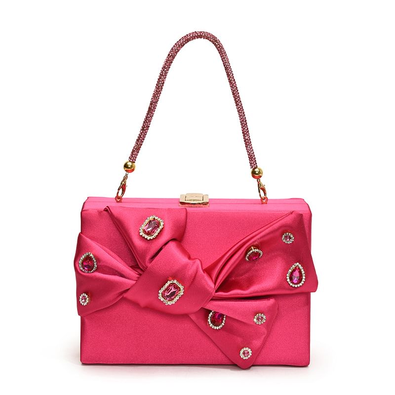 Box Crossbody Rhinestone Bow Bag