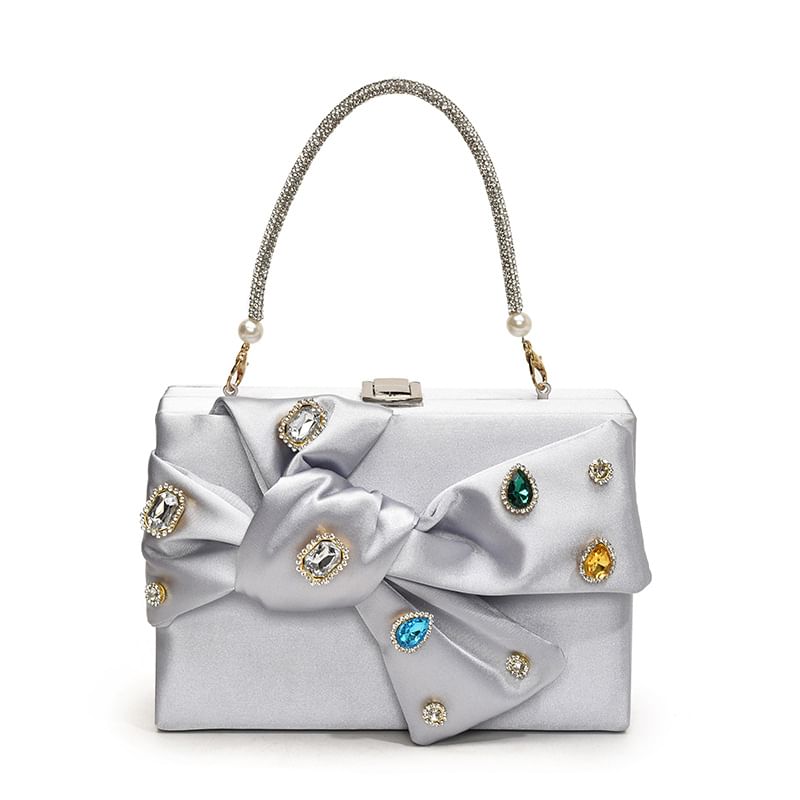 Box Crossbody Rhinestone Bow Bag