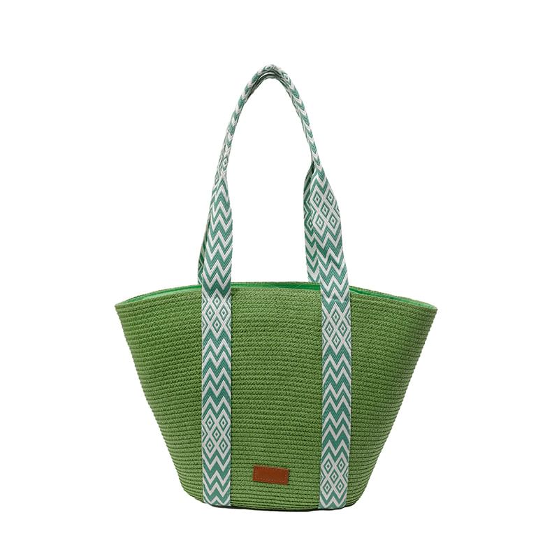 Pattern Strap Tote Bag Woven