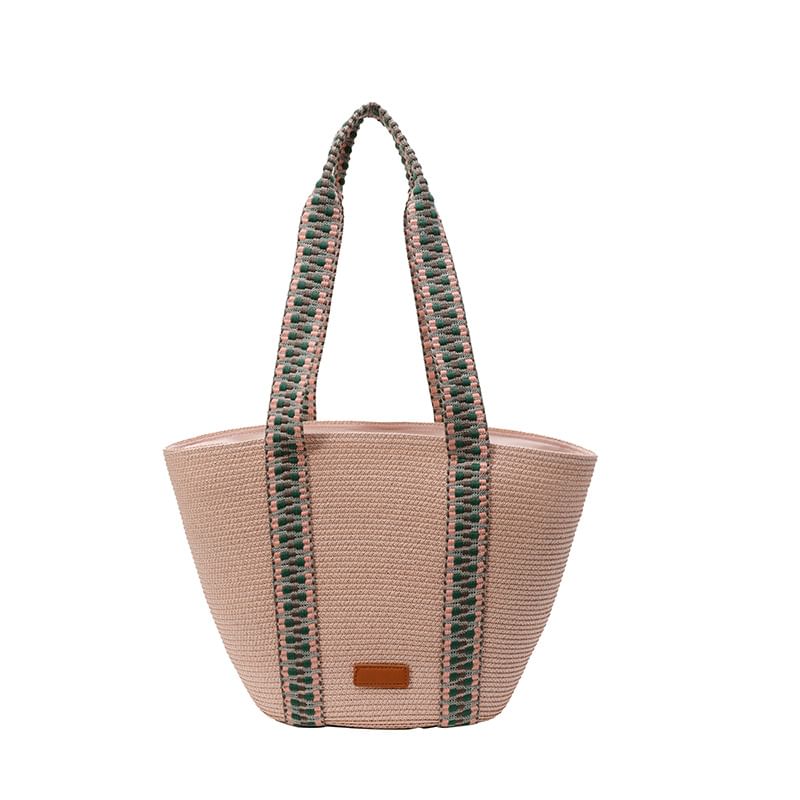 Pattern Strap Tote Bag Woven