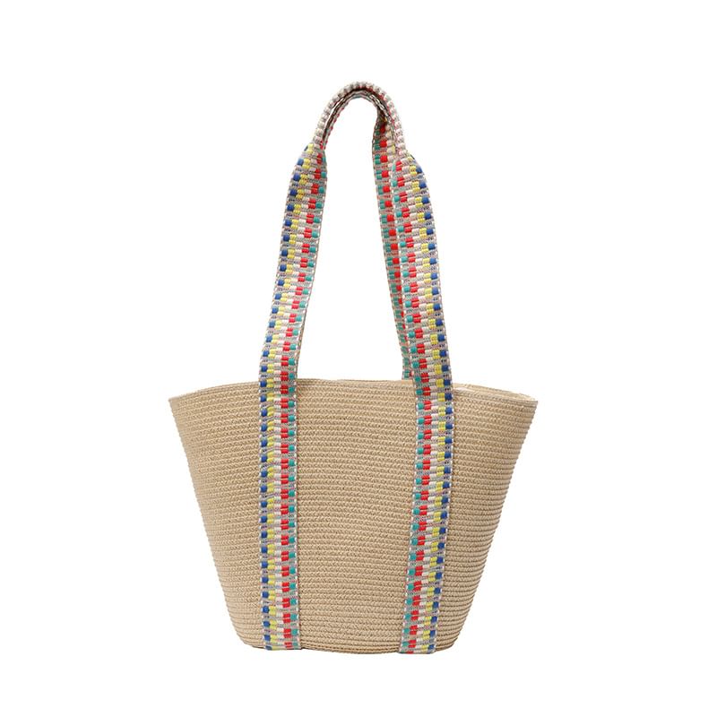 Pattern Strap Tote Bag Woven