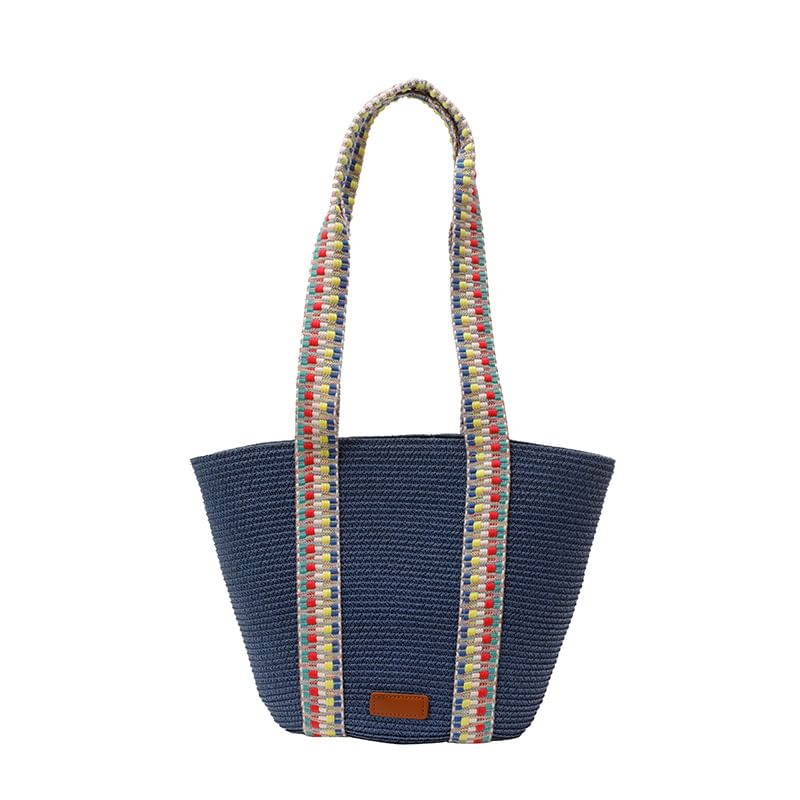 Pattern Strap Tote Bag Woven