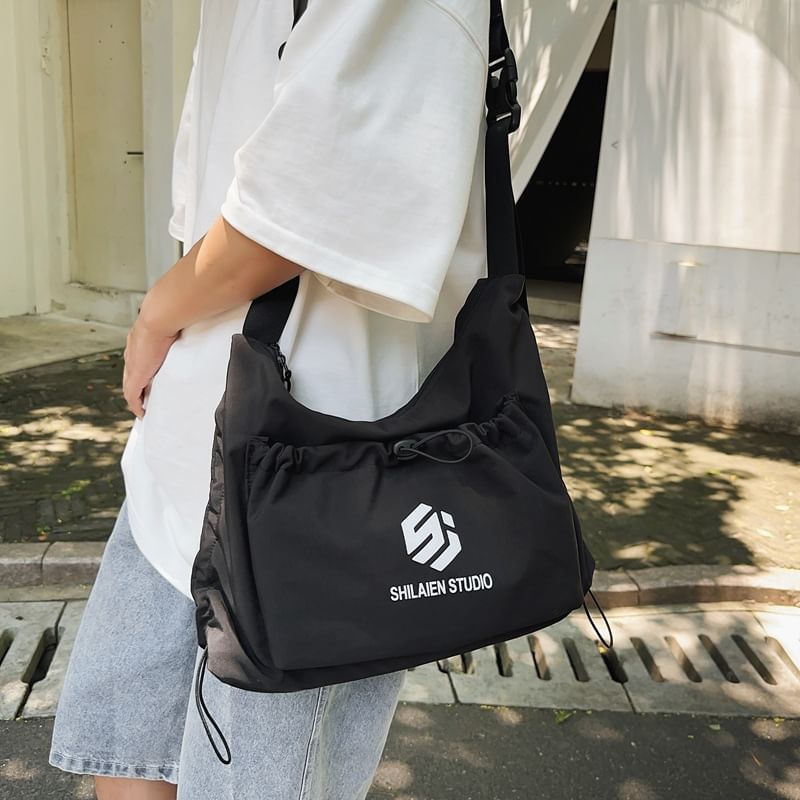 Crossbody Bag Lettering Drawstring