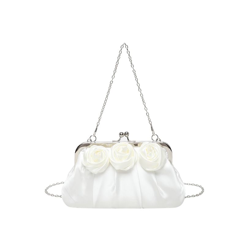 Shoulder Floral Plain Shirred Bag