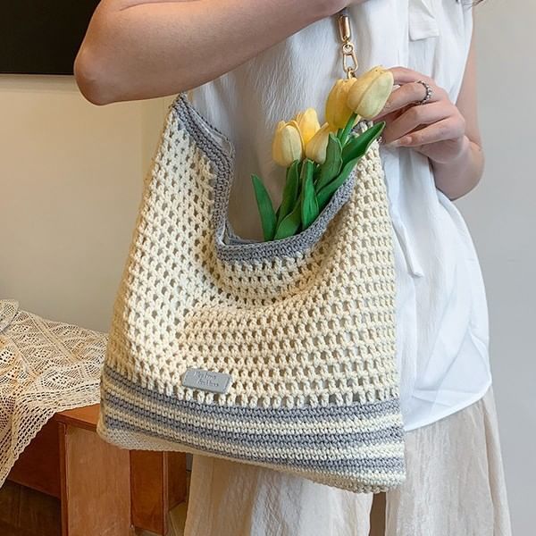 Tote Woven Bag Striped