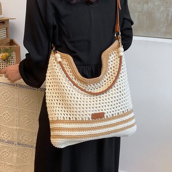 Tote Woven Bag Striped