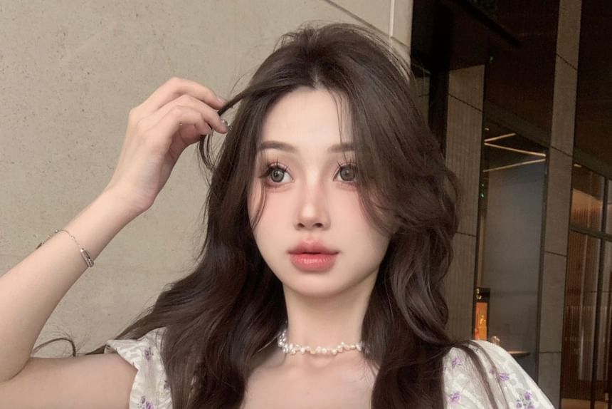 Skirt Cropped Rise High Plaid Asymmetrical Floral Pencil / Blouse Peplum Puff-Sleeve Bow Mini