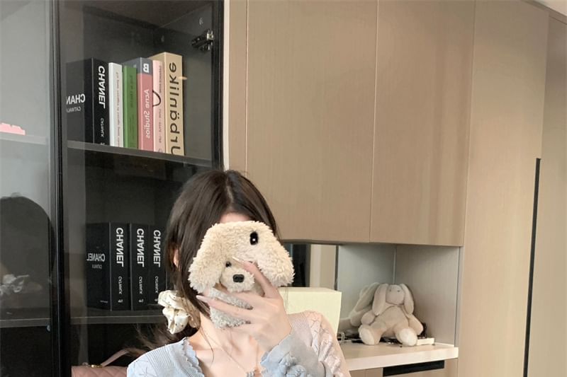 Sleeveless Plain Neck + Crop Cable Set: Top Scoop Cardigan Knit